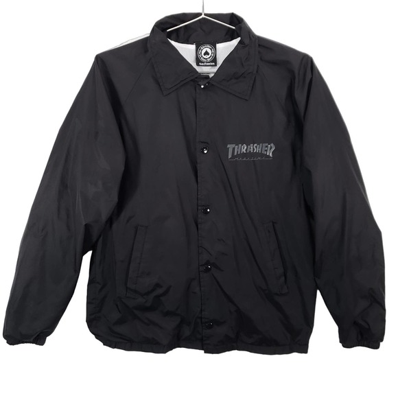 Vintage Thrasher Magazine Skate Coach Jacket Size S Black Skate And Destroy  Top tourism.sg.gov.lk